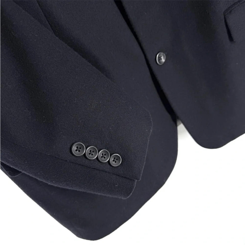 Oscar De La Renta Cashmere Wool Blazer Mens Size 46R Navy 3-Button Sport Coat